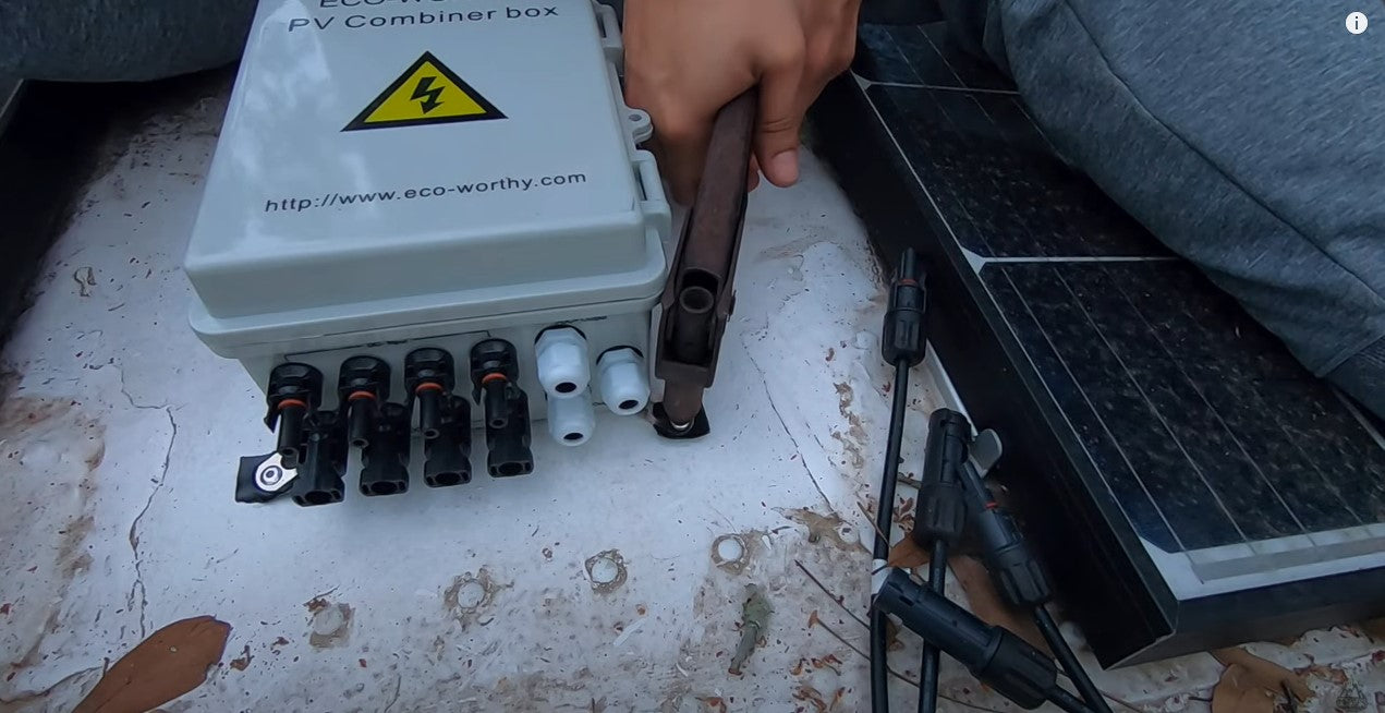 Controlador con cable-batería antes del controlador-panel solar
