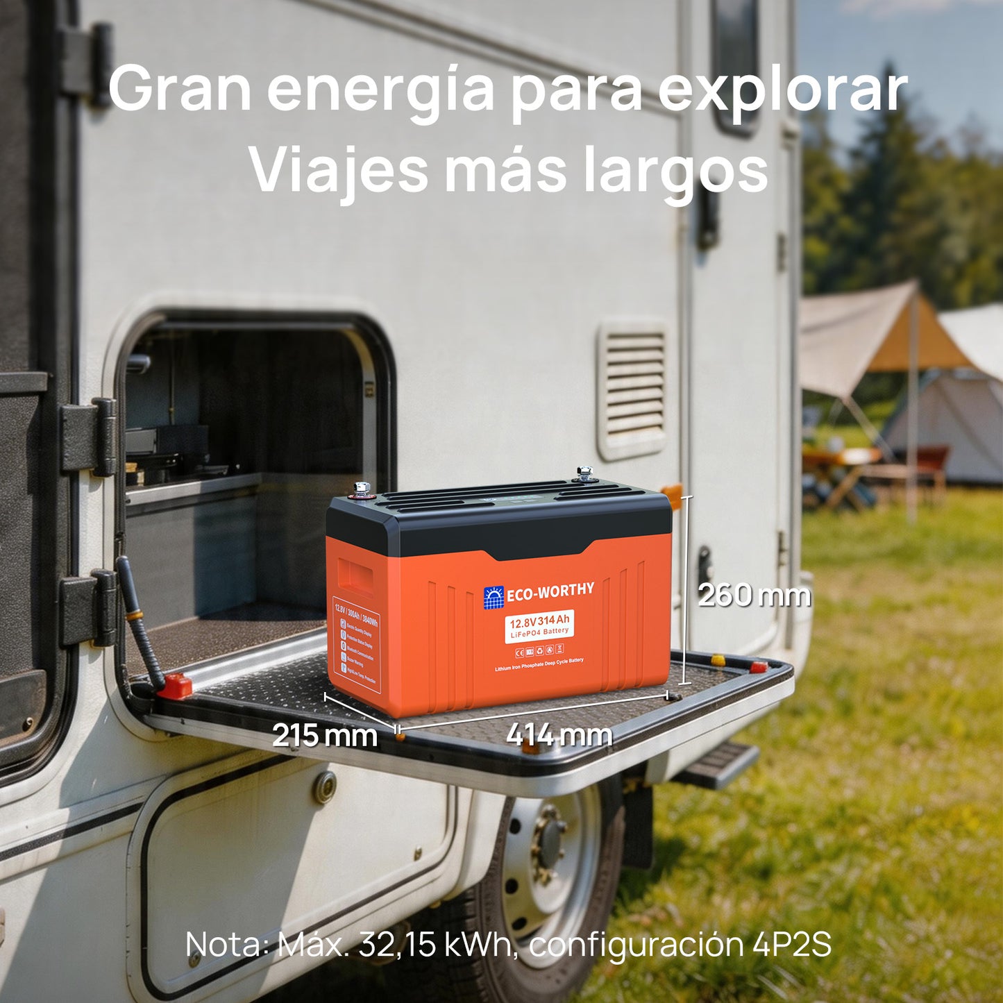 Batería de litio LiFePO4 de 12V y 314Ah con Bluetooth - Batería Litio LiFePO4 12V - eco - worthy - es