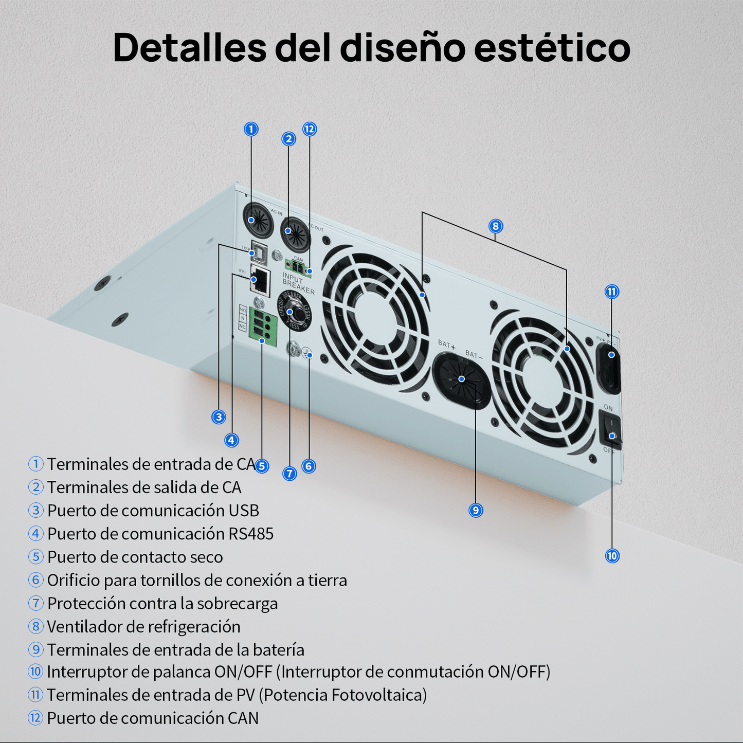 Inversor/cargador solar todo en uno ECO - WORTHY de 48V 3000W | MPPT de 60A, entrada fotovoltaica de 3400W - Inversores Solares - eco - worthy - es