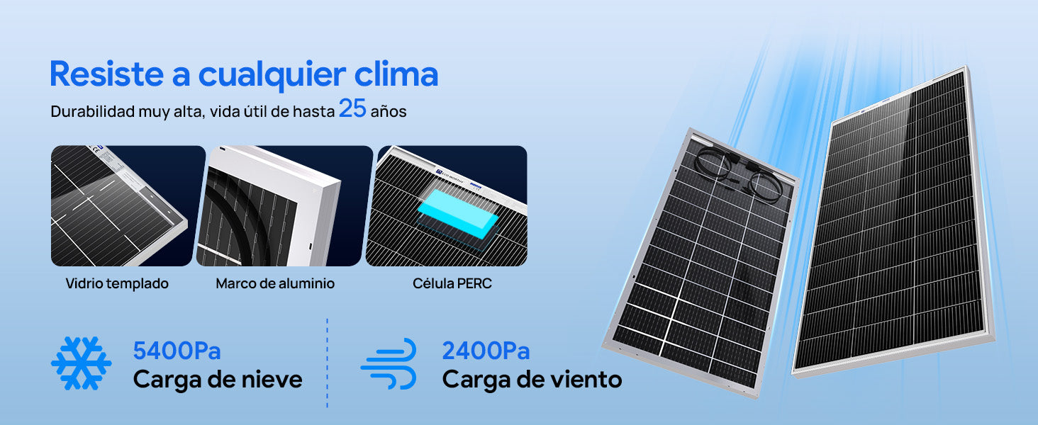 ECO-WORTHY Bifacial 195W 12V Panel Solar Monocristalino