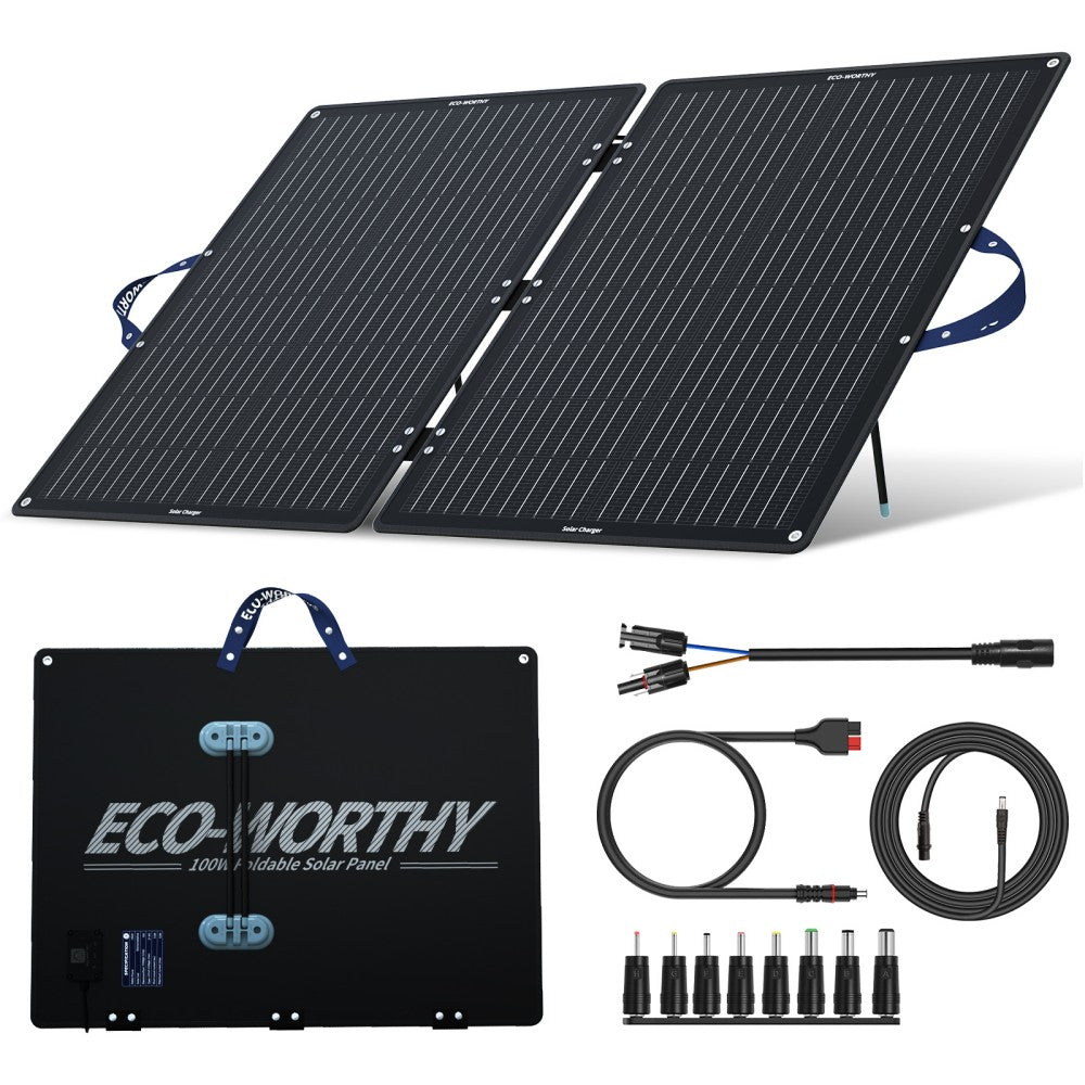 Panel solar portátil de 100 W compatible con dispositivos USB y baterías de  12 V para aventuras al aire libre, panel solar plegable perfecto para
