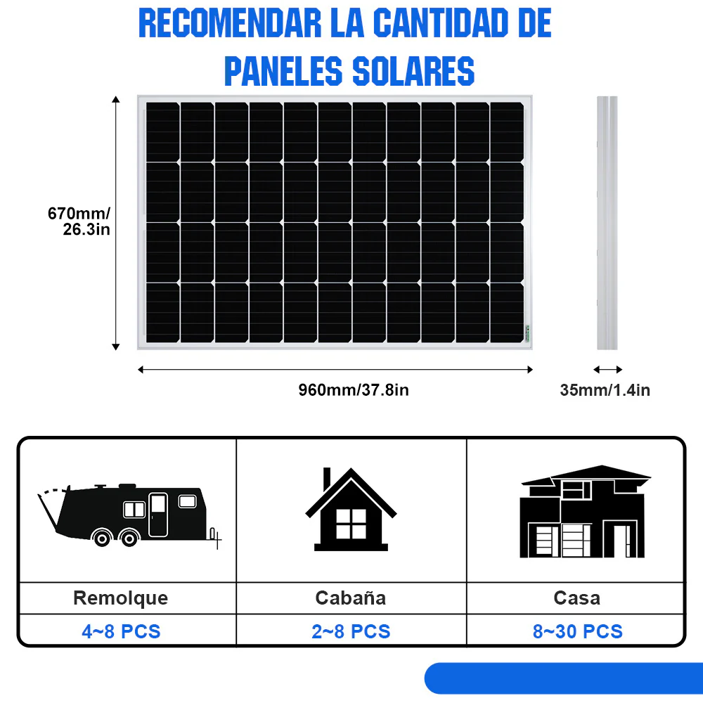 120W 12V Panel Solar Monocristalino