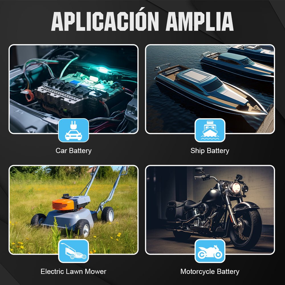 Cargador de batería inteligente automático de 5A y 10A 12V con pantalla LCD para baterías de litio (LiFePO4) - Cargador de batería - eco - worthy - es