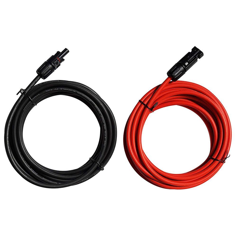 5m 4mm² Cables de extensión solar Cables con conectores MC4 hembra y macho | ECO-WORTHY