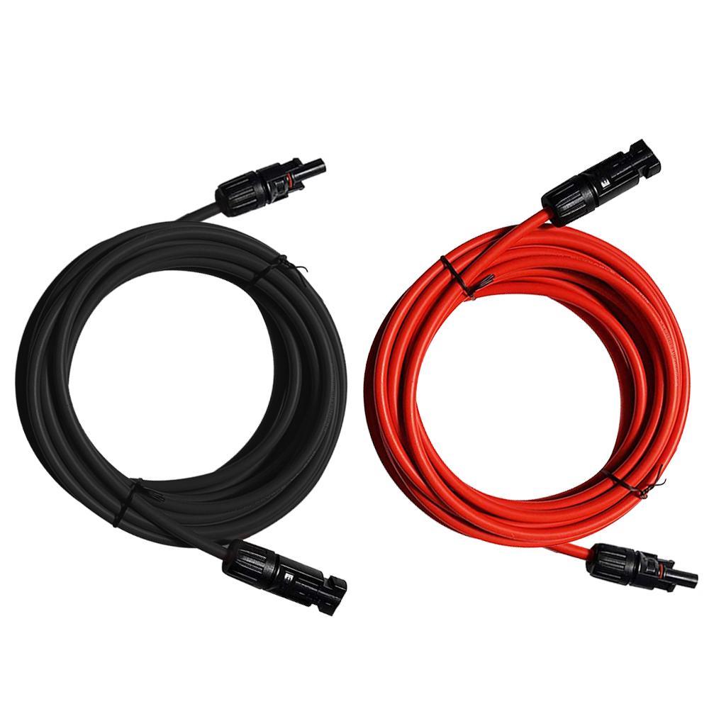 5m 4mm² Cables de extensión solar Cables con conectores MC4 hembra y macho | ECO-WORTHY
