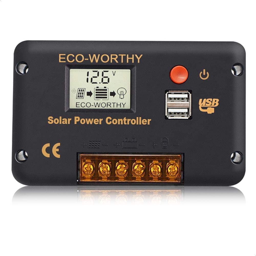 Regulador de Carga PWM-LCD & USB 12/24V 30A | ECO-WORTHY