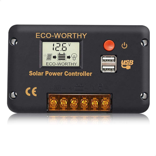 Regulador de Carga PWM-LCD & USB 12/24V 30A | ECO-WORTHY