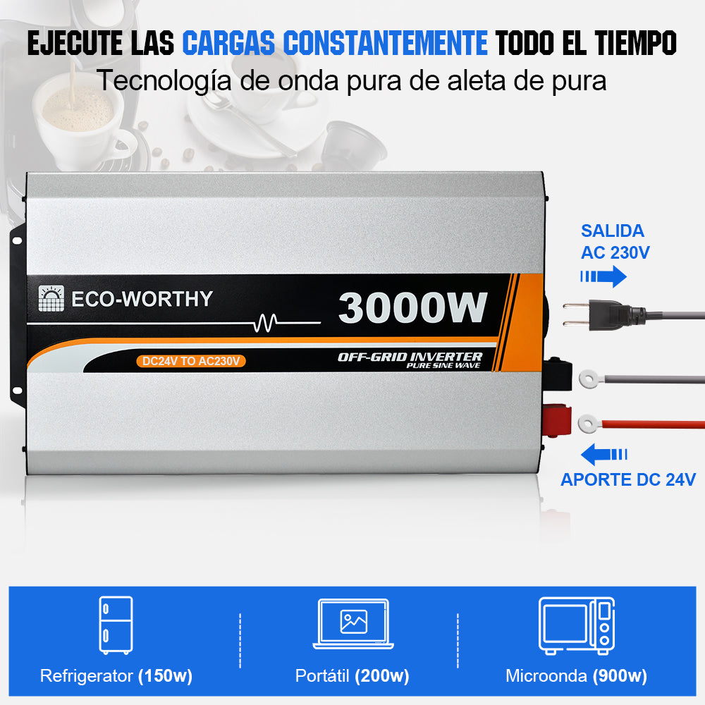 Eco_Worthy_Inversor_de_Onda_Sinusoidal_Pura_de_3000W_de_24V_a_220V_para_Kits_Solares_Aislada_2