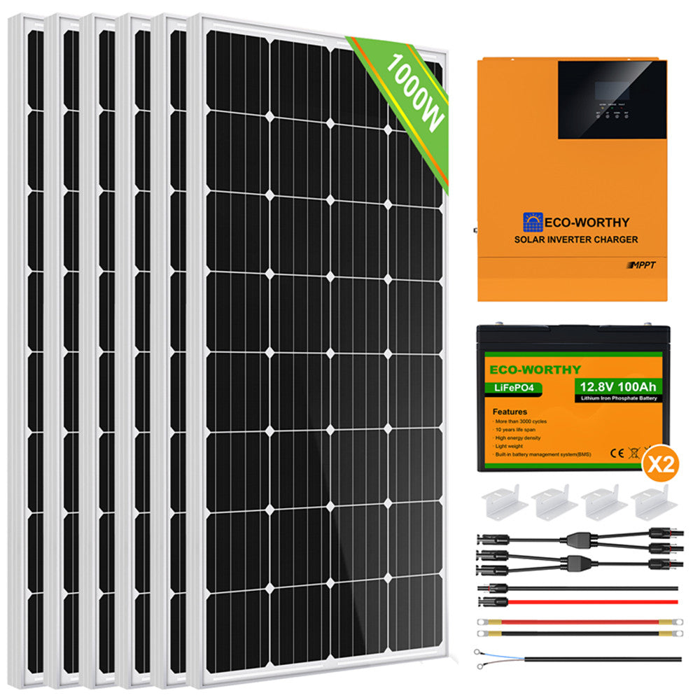 Kit completo de Panel Solar con controlador y 6000W Inverter casa sistema  de red