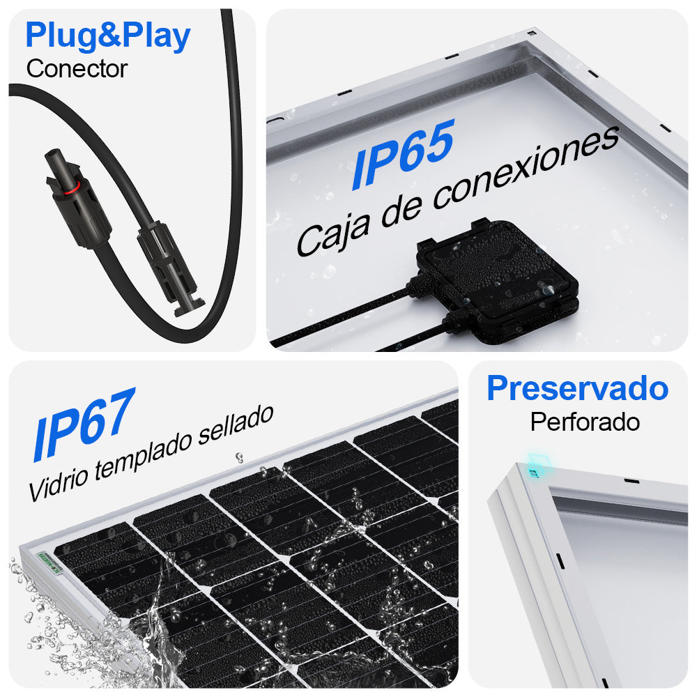 120W 12V Panel Solar Monocristalino