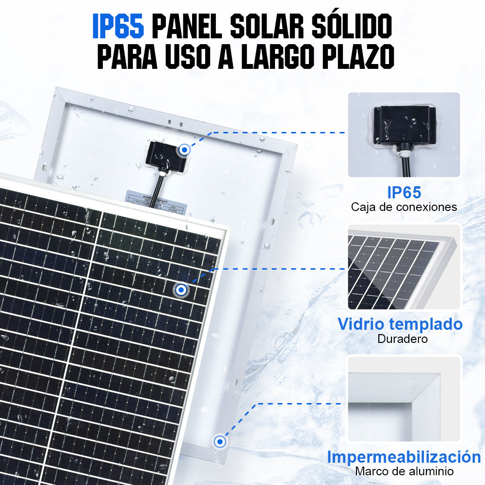 25W 12V Kit de cargador de goteo de panel solar monocristalino
