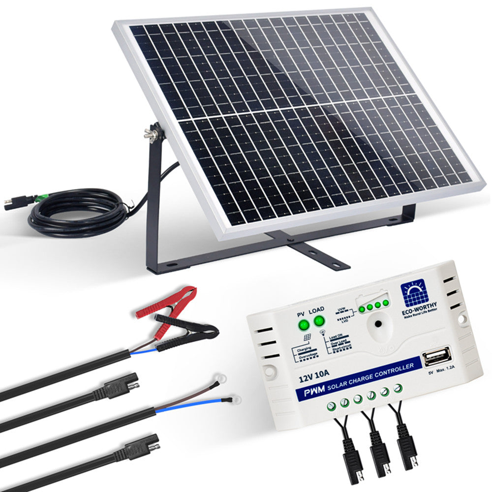 25W 12V Kit de cargador de goteo de panel solar monocristalino