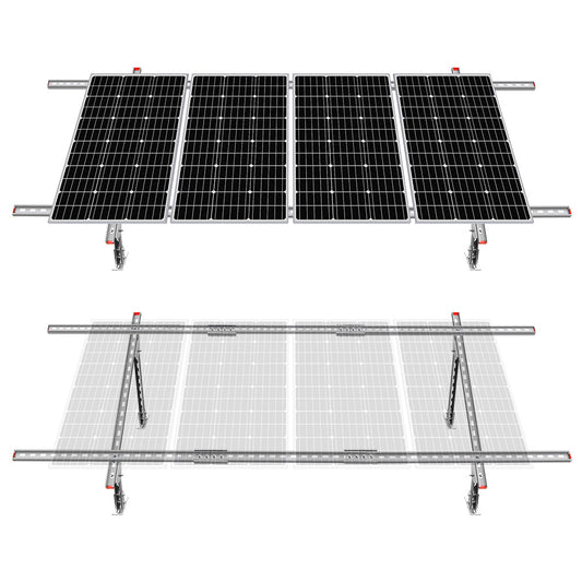 Soportes de montaje de panel solar de varias piezas ajustables para 1-4 piezas de paneles solares
