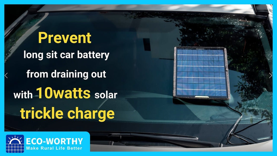10Watts Portable Solar Trickle Charger for 12V Batteries in Car & Boat - eco-worthy-es