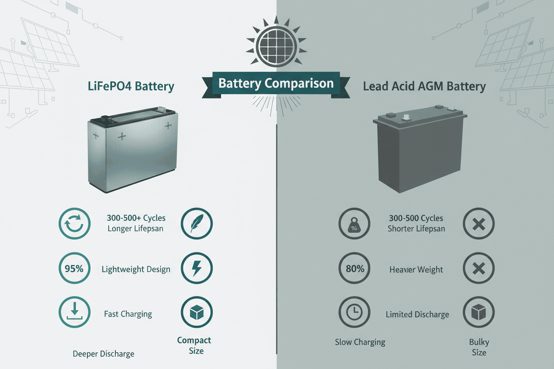 BATTERY COMPARISON! Why lithium/LiFePo4 battery beats Lead Acid/AGM battery? - eco-worthy-es