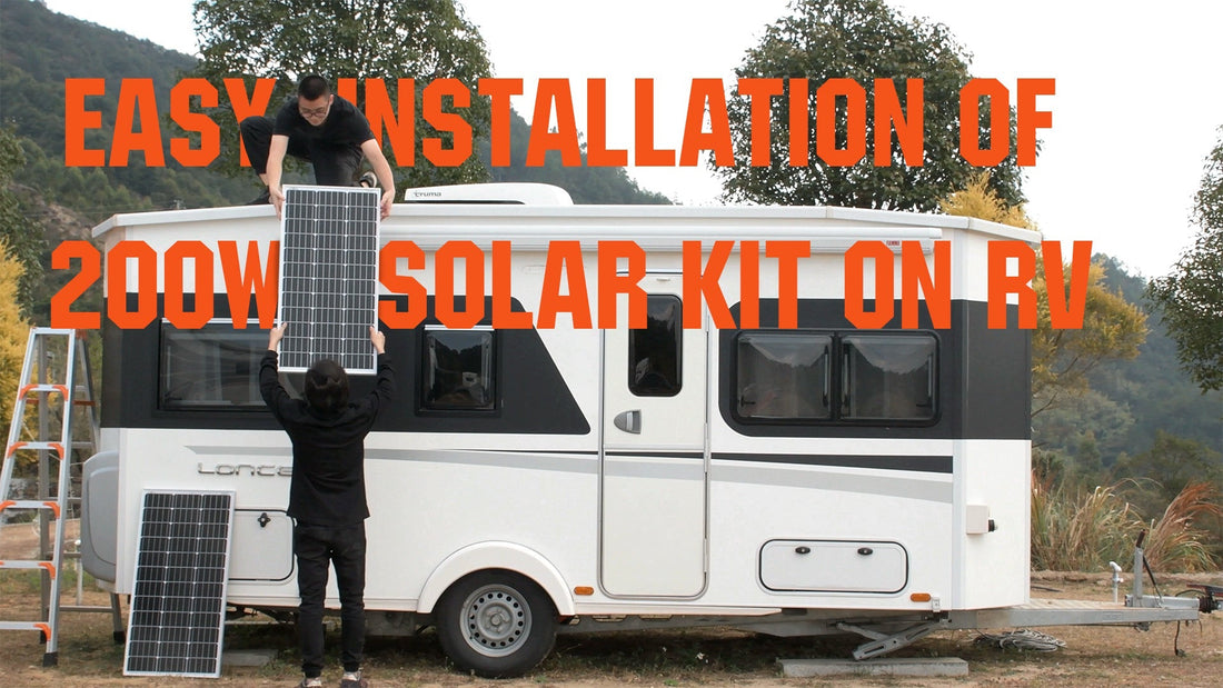Easy installation of complete 200watt solar panel kits on RV/cabin/henhouse - eco-worthy-es