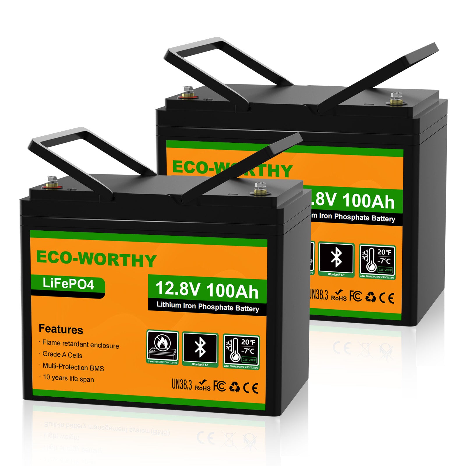 Batería Litio LiFePO4 12V 100Ah con Bluetooth - Batería Litio LiFePO4 12V - eco - worthy - es