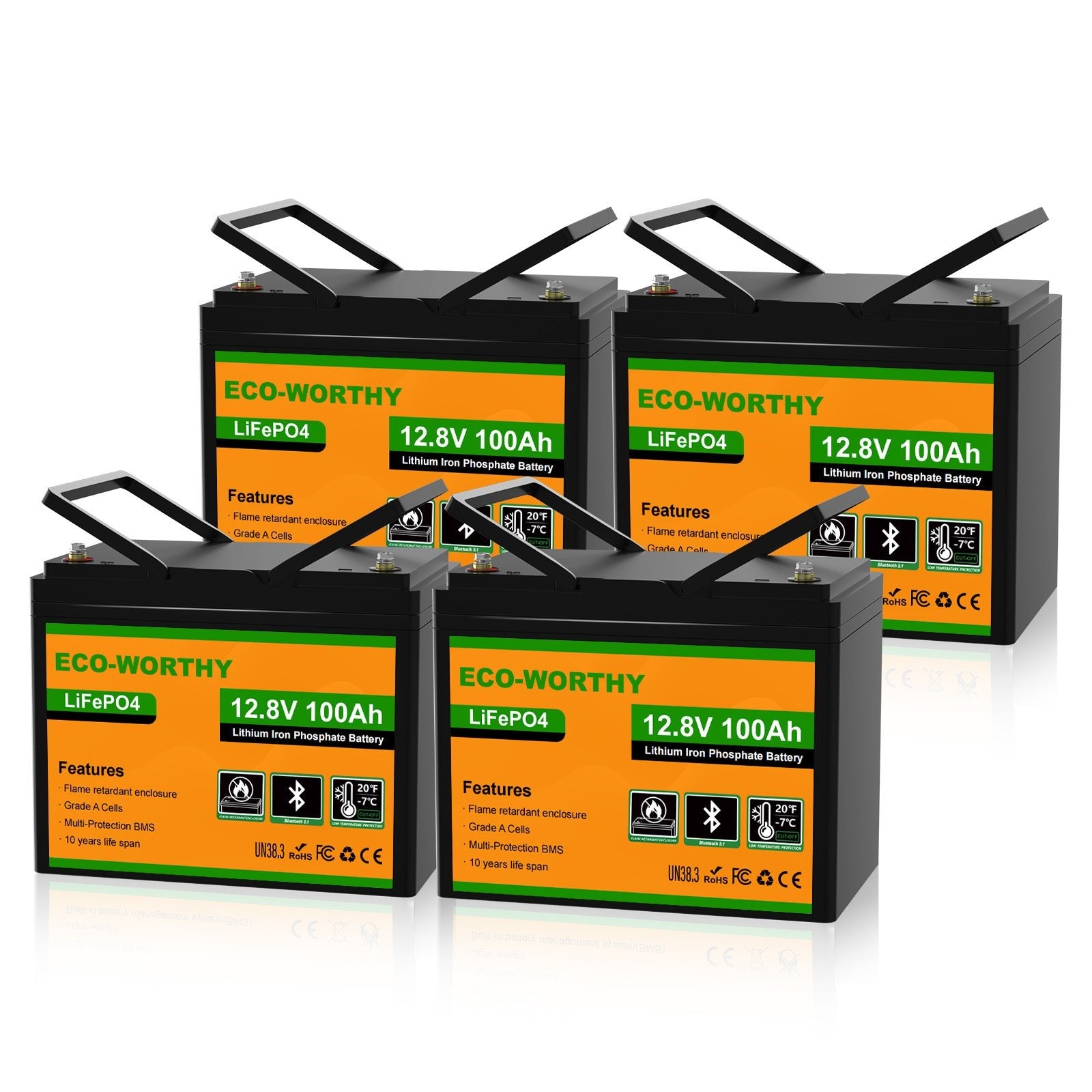 Batería Litio LiFePO4 12V 100Ah con Bluetooth - Batería Litio LiFePO4 12V - eco - worthy - es