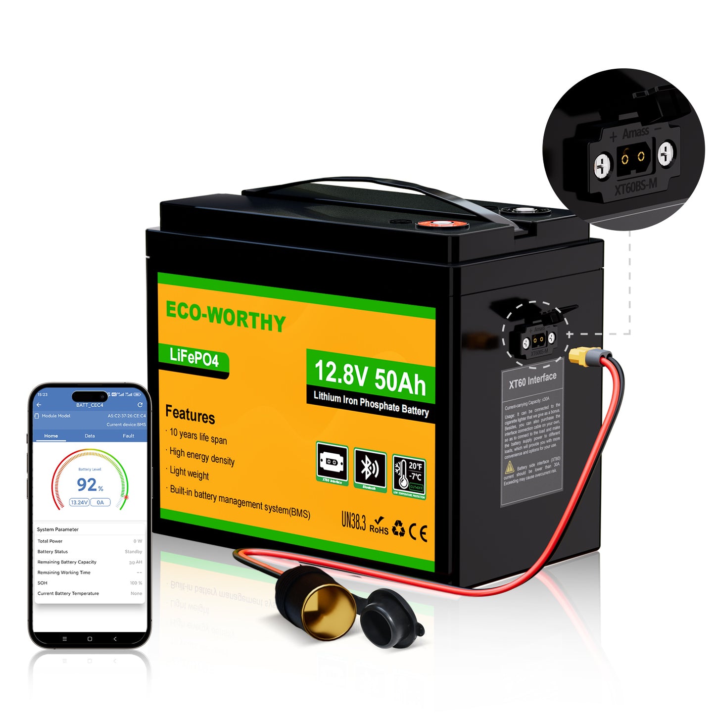 Batería Litio LiFePO4 12V 50Ah - Batería Litio LiFePO4 12V - eco - worthy - es