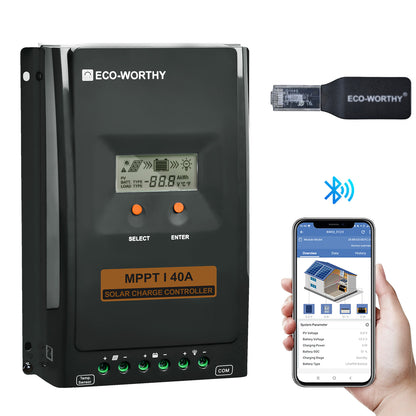 Regulador de Carga MPPT - OLED 12/24V 40A - Regulador de Carga - eco - worthy - es
