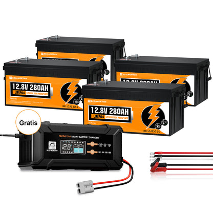 Batería Litio LiFePO4 12V 280Ah Con Bluetooth - Batería Litio LiFePO4 12V - eco - worthy - es