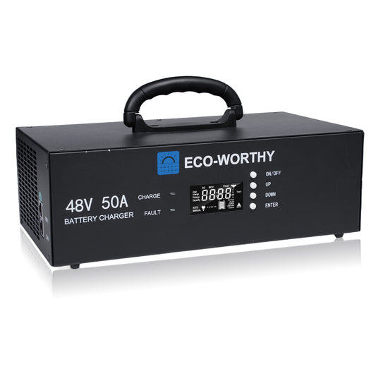 Cargador de baterías inteligente Eco-Worthy de 48V 50A: apto para la carga de generadores