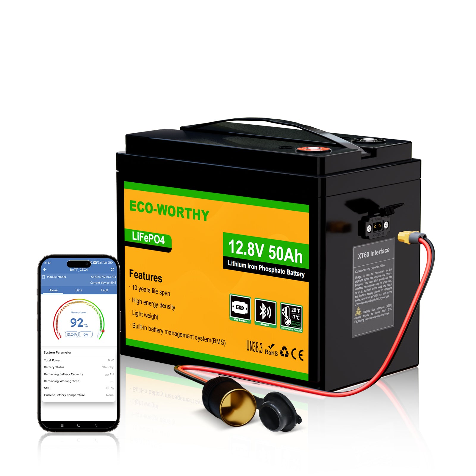 Batería Litio LiFePO4 12V 50Ah - Batería Litio LiFePO4 12V - eco - worthy - es