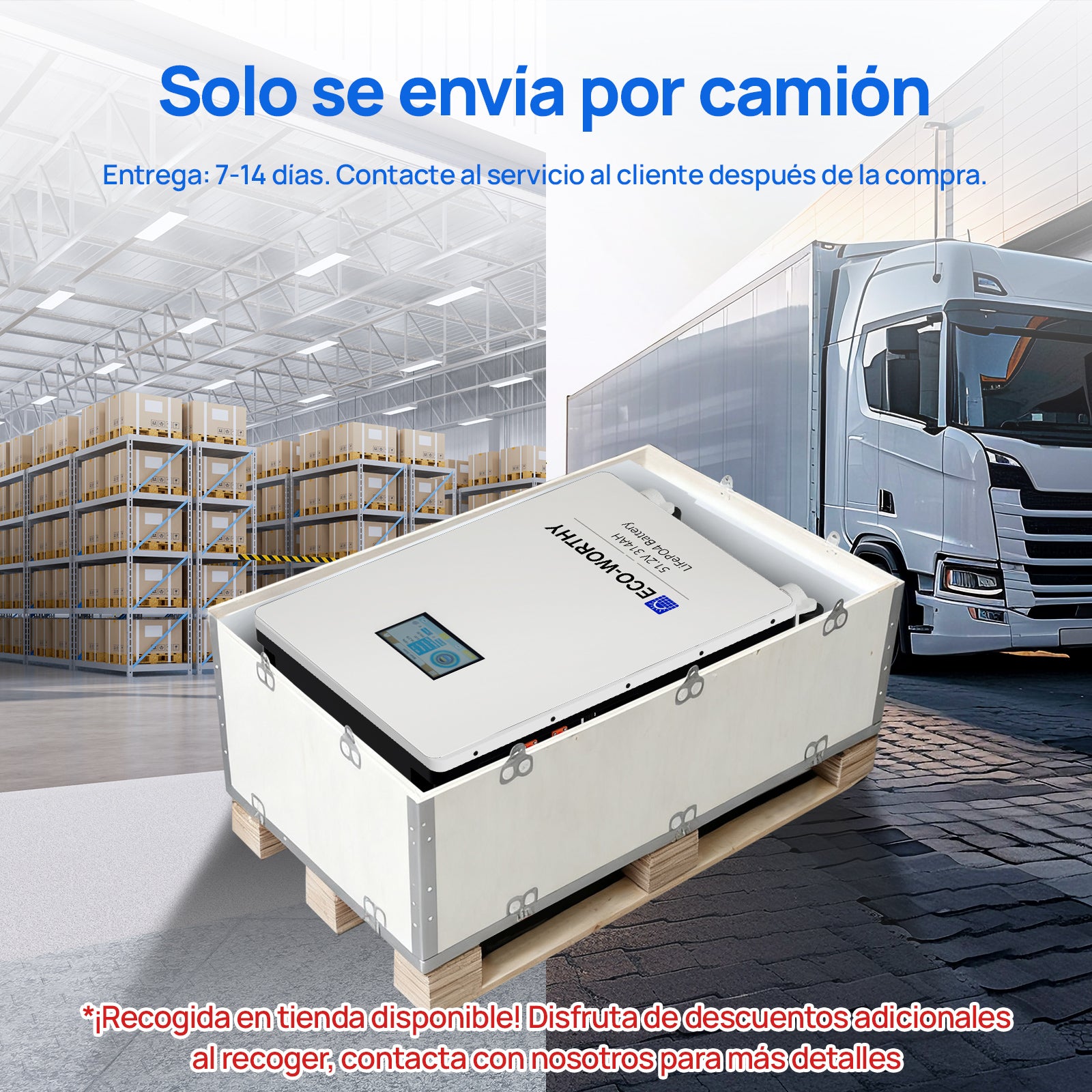 Batería LiFePO4 ECO - WORTHY de 48V 314Ah | Batería solar de emergencia para el hogar - Batería Litio LiFePO4 48V - eco - worthy - es