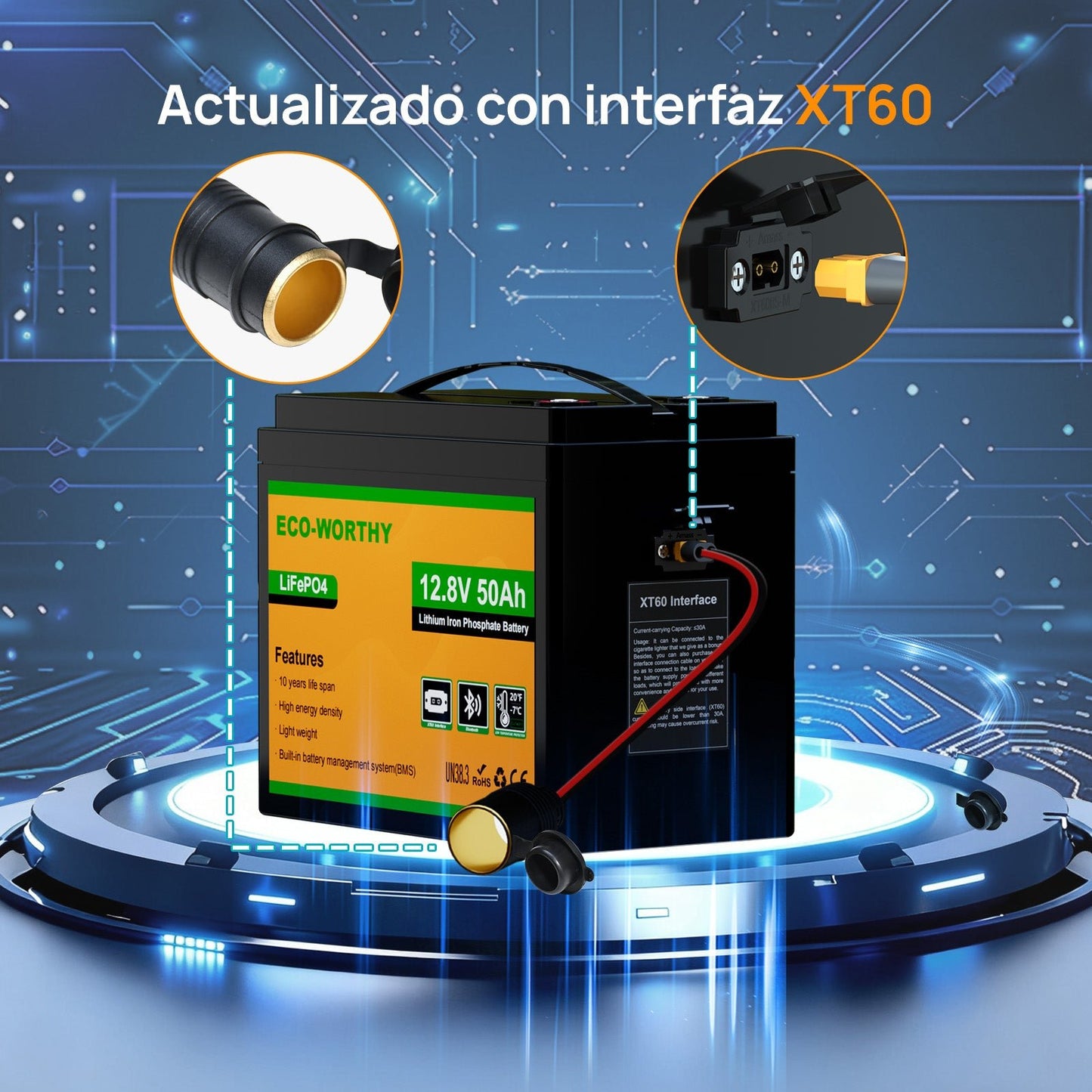 Batería Litio LiFePO4 12V 50Ah - Batería Litio LiFePO4 12V - eco - worthy - es