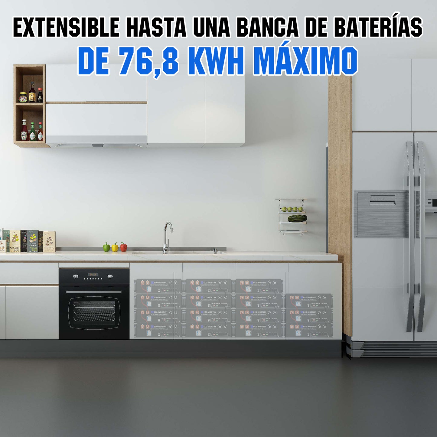 Kit solar MPPT completo para autoconsumo fuera de la red 48V 5160W (12x 430W)