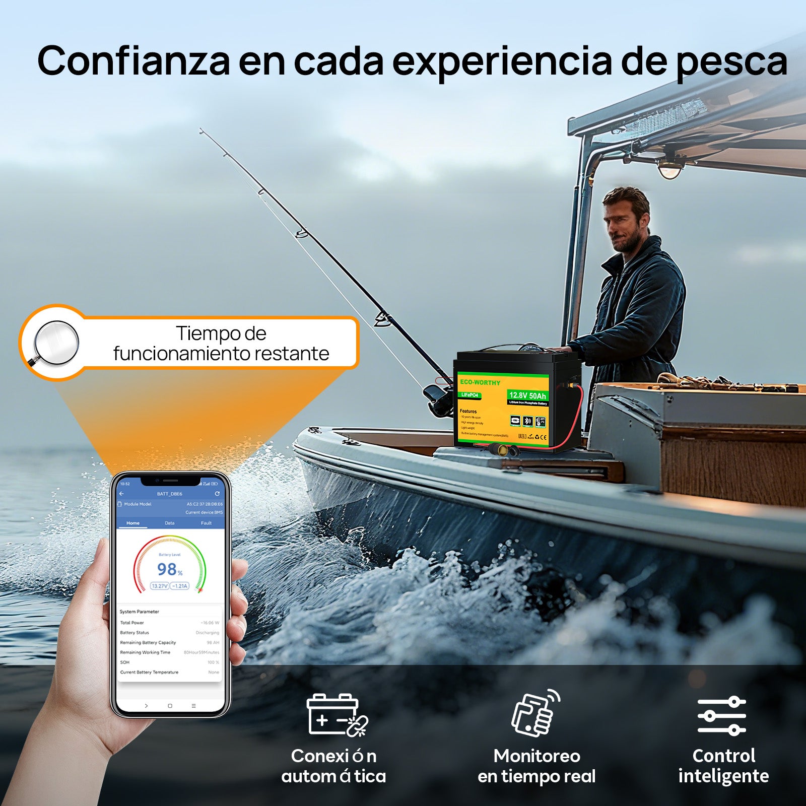 Batería Litio LiFePO4 12V 50Ah - Batería Litio LiFePO4 12V - eco - worthy - es