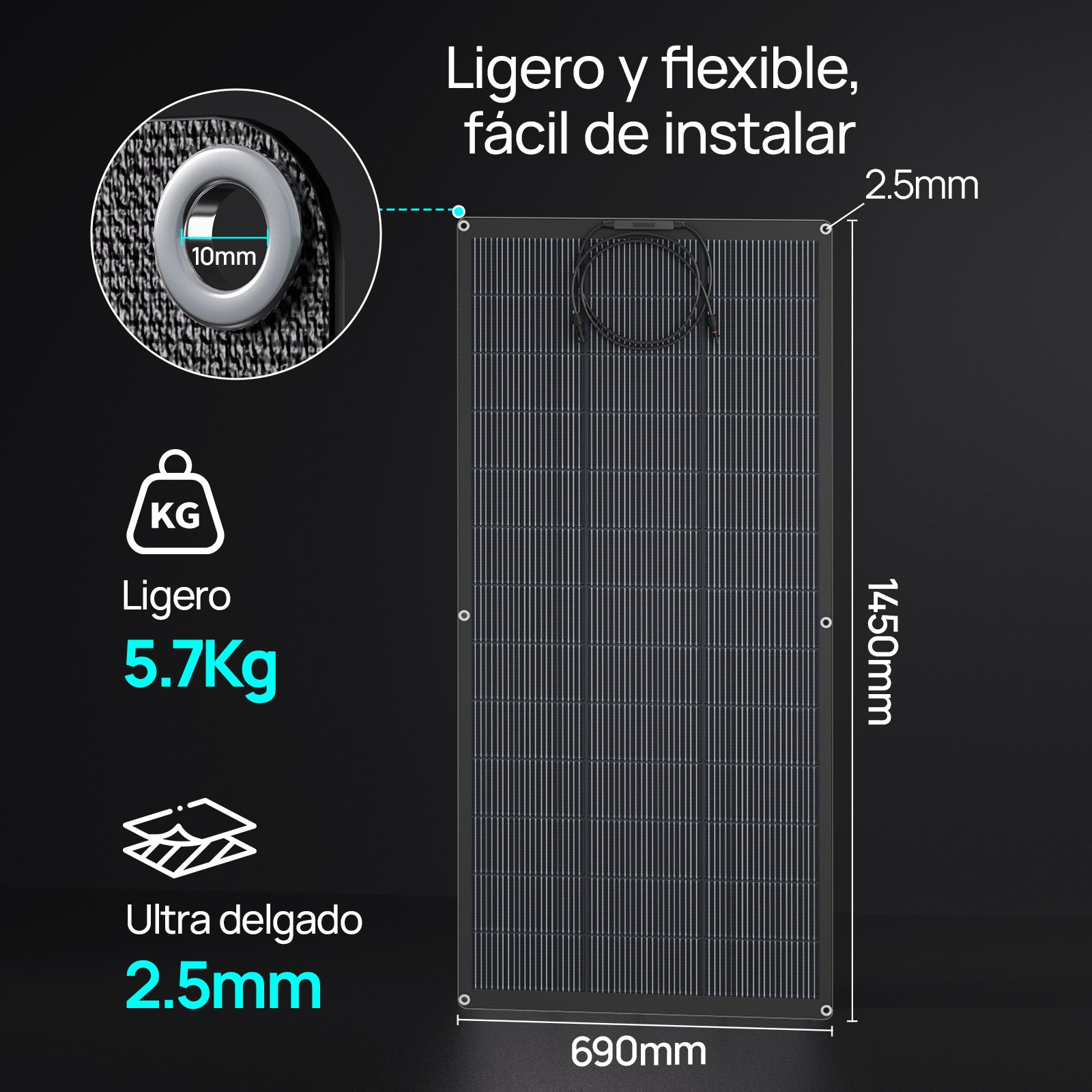 200W 24V Panel Solar Mono Flexible - 100W - 170W Paneles solares - eco - worthy - es
