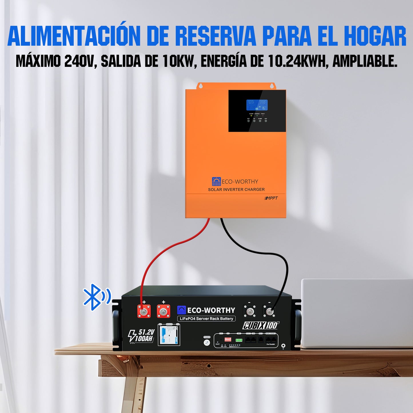 Energía de respaldo para el hogar ECO - WORTHY con LiFePO4 de 48V 100Ah e inversor híbrido de 48V 5000W - 1000W - 2000W Kit Solar Aislada - eco - worthy - es