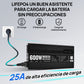 Cargador de batería LiFePO4 de 14,6V y 25A con inversor de 600 W de 12V a 230V para batería