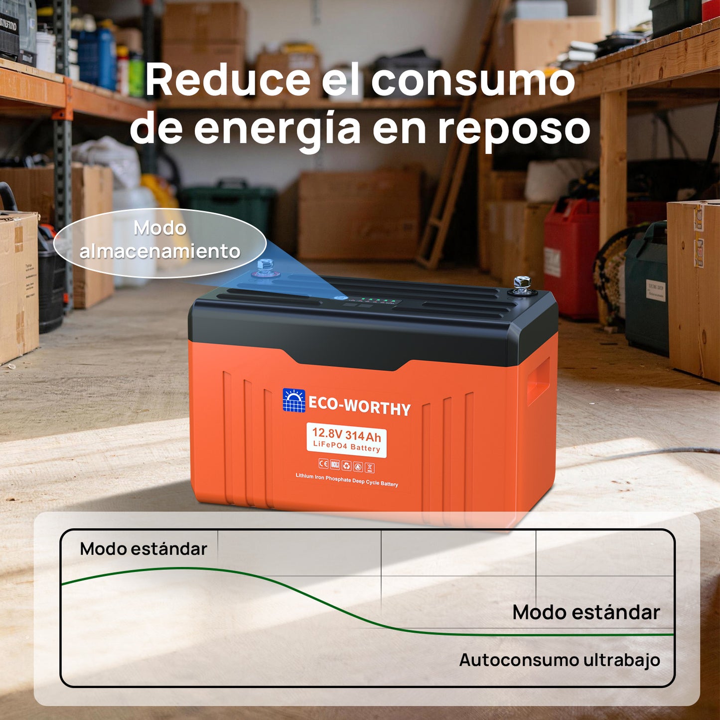 Batería de litio LiFePO4 de 12V y 314Ah con Bluetooth - Batería Litio LiFePO4 12V - eco - worthy - es