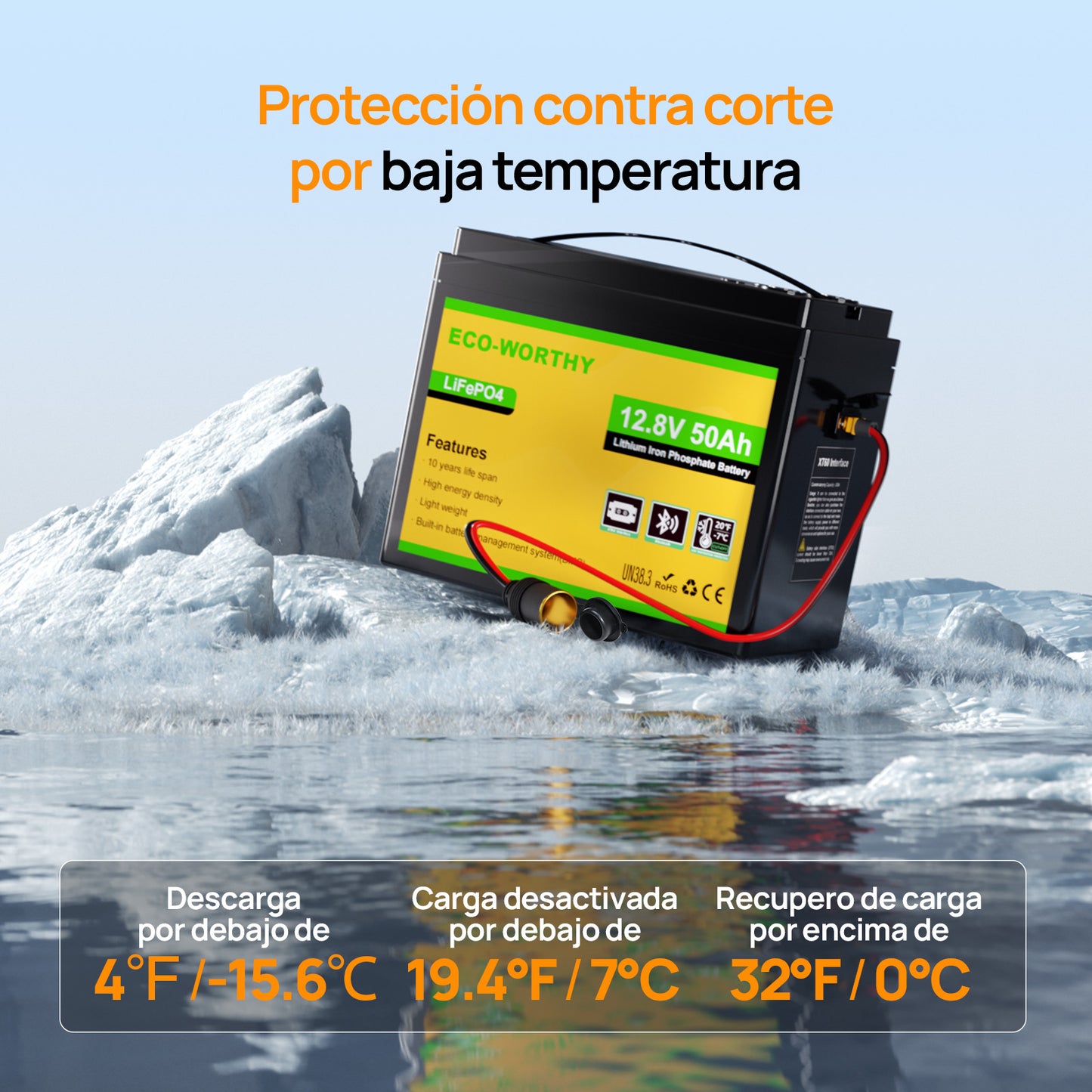 Batería Litio LiFePO4 12V 50Ah - Batería Litio LiFePO4 12V - eco - worthy - es