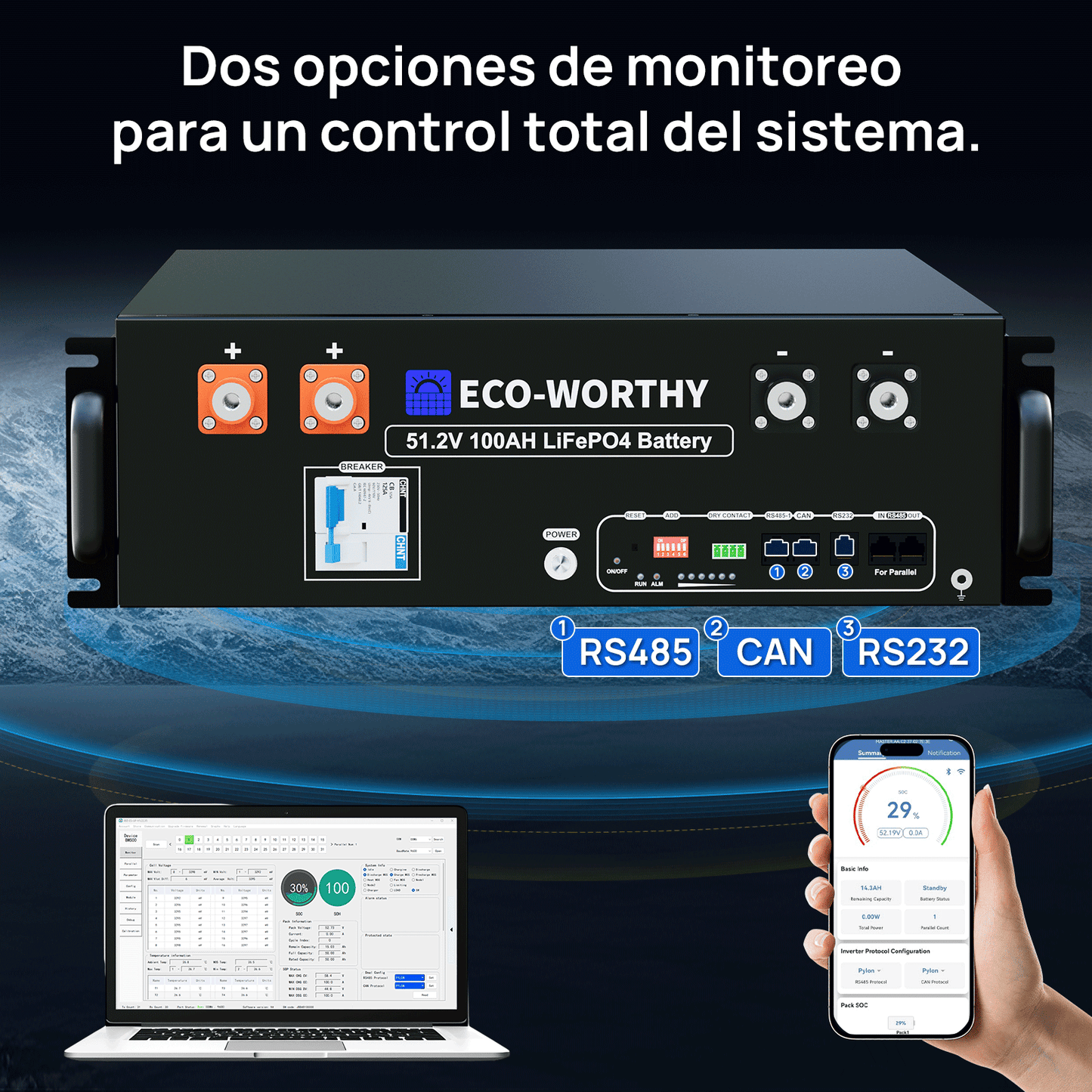 Kit solar MPPT completo para autoconsumo fuera de la red, 48V 1560W(8 x 195W bifaciales)