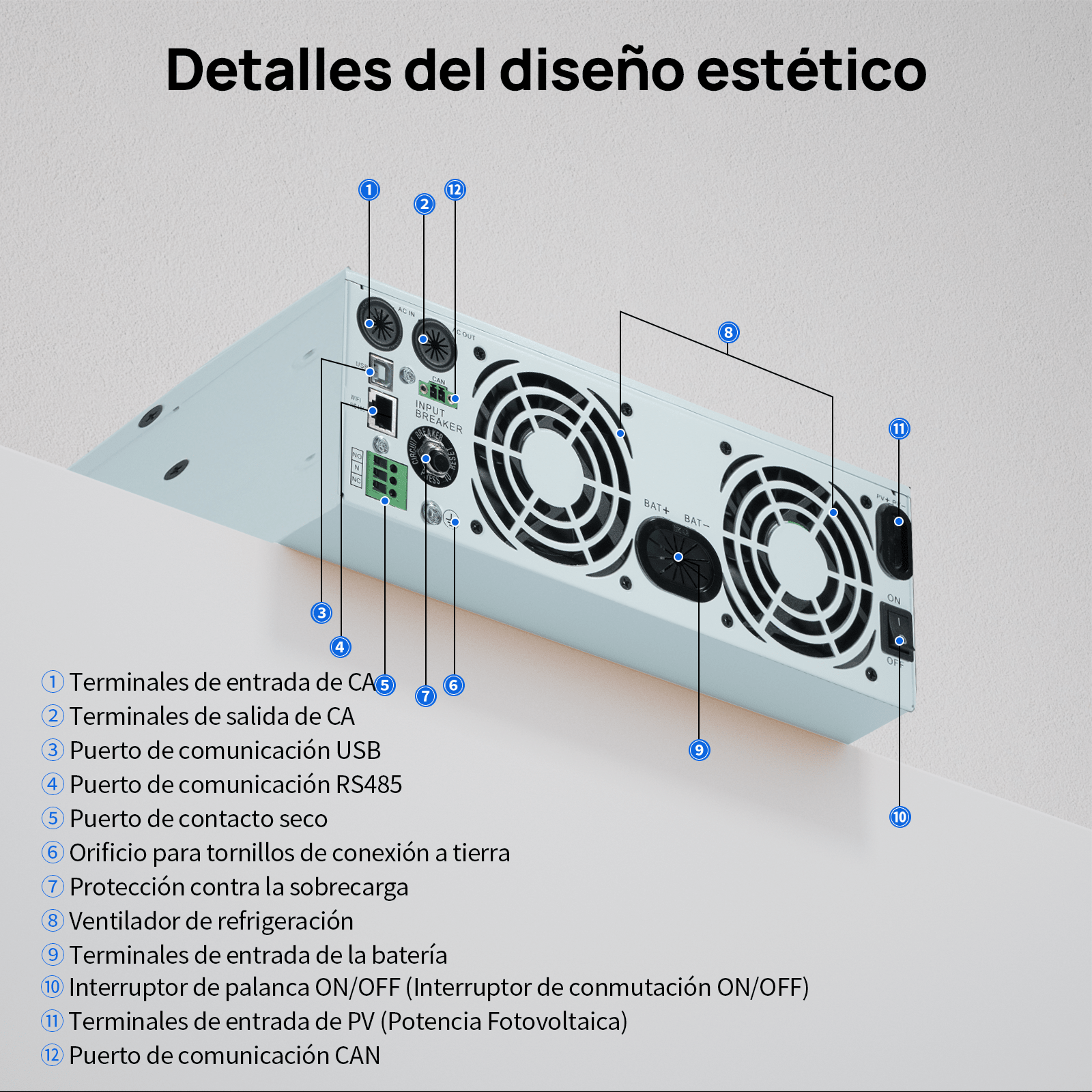 Inversor/cargador solar todo en uno ECO - WORTHY de 48V 3000W | MPPT de 60A, entrada fotovoltaica de 3400W - Inversores Solares - eco - worthy - es