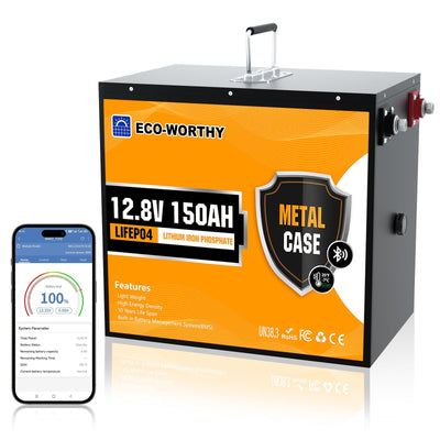 Batería Litio LiFePO4 12V 150Ah Con Protección Contra Bajas Temp por Bluetooth - Batería Litio LiFePO4 12V - eco - worthy - es