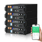 Batería para rack de servidor ECO-WORTHY de 48V(51,2V) 100 Ah LiFePO4, tamaño 3U, con Bluetooth y wifi- Versión 3