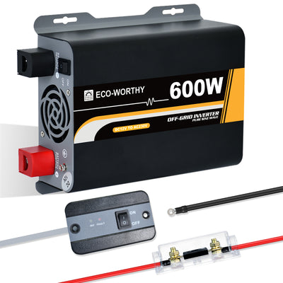 Inversor de Onda Sinusoidal Pura de 600W de 12V a 230V para Kits Solares Aislada - Inversores Solares - eco - worthy - es