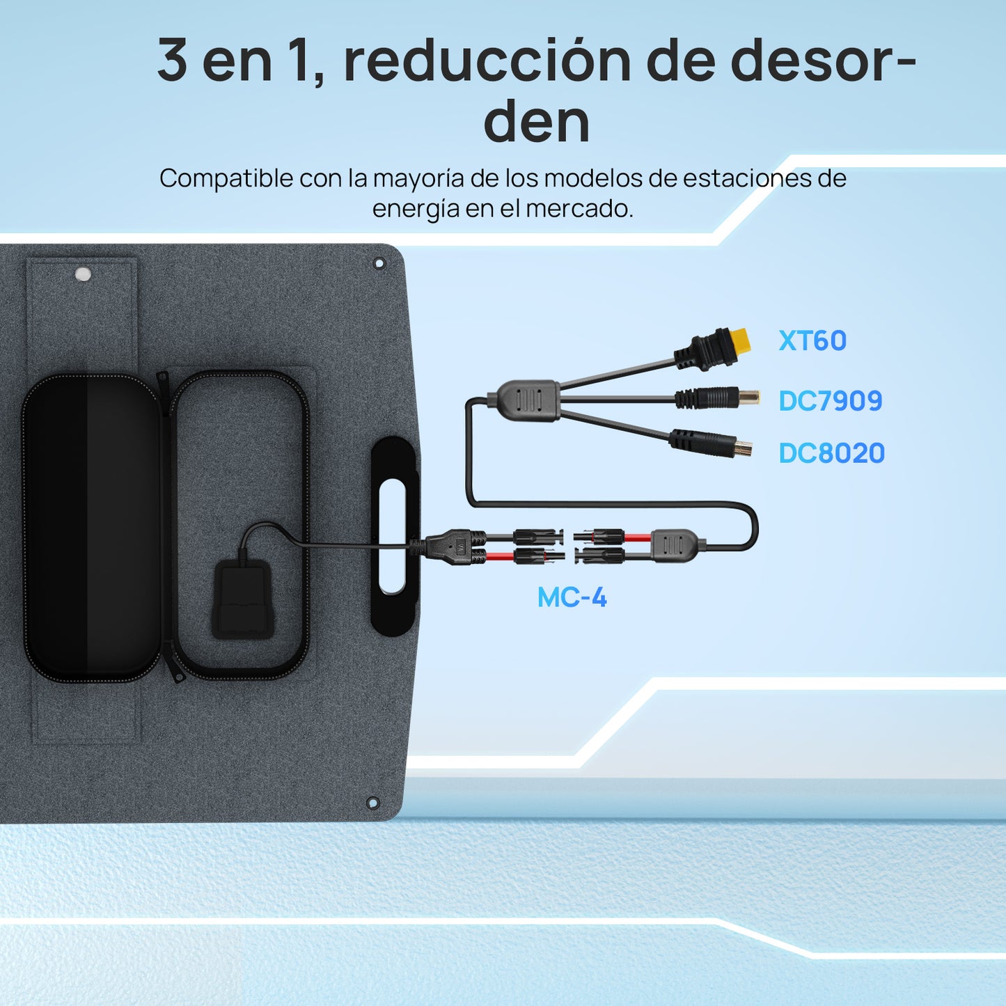 200W 12V Maleta de panel solar plegable