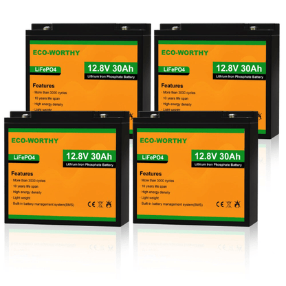 Batería Litio LiFePO4 12V 30Ah - Batería Litio LiFePO4 12V - eco-worthy-es