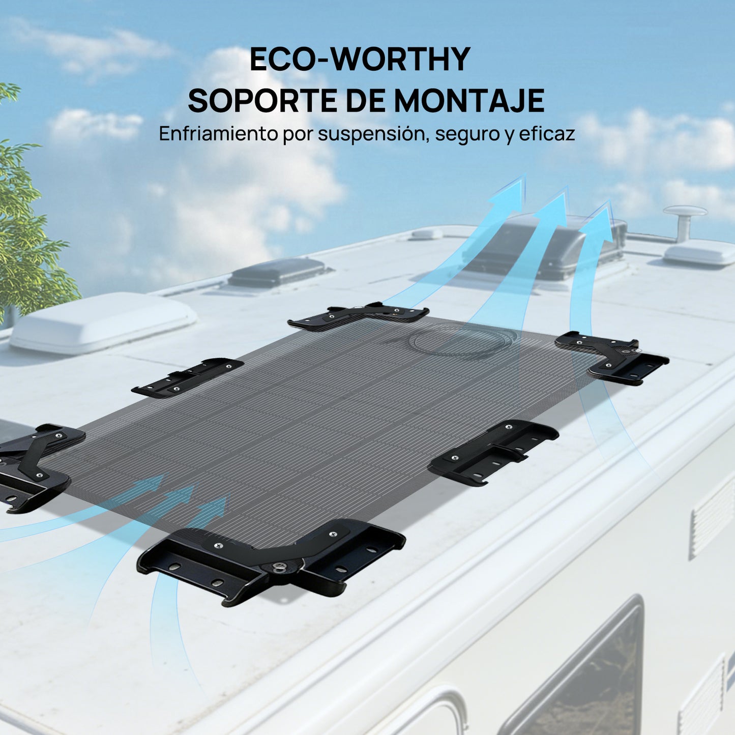 Soportes para paneles solares: incorporan un diseño suspendido y ventilado