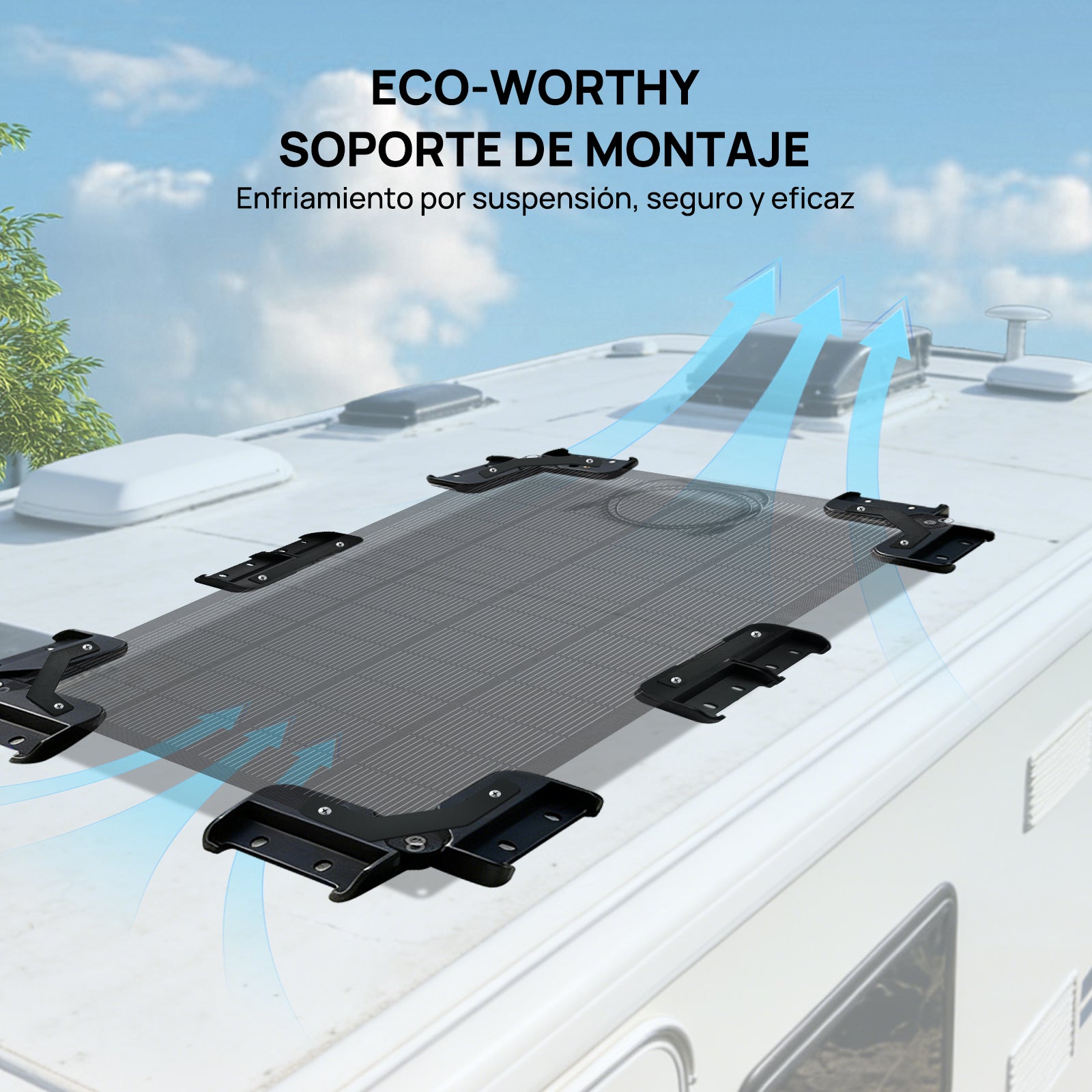 Soportes para paneles solares: incorporan un diseño suspendido y ventilado - Soportes de montaje - eco - worthy - es