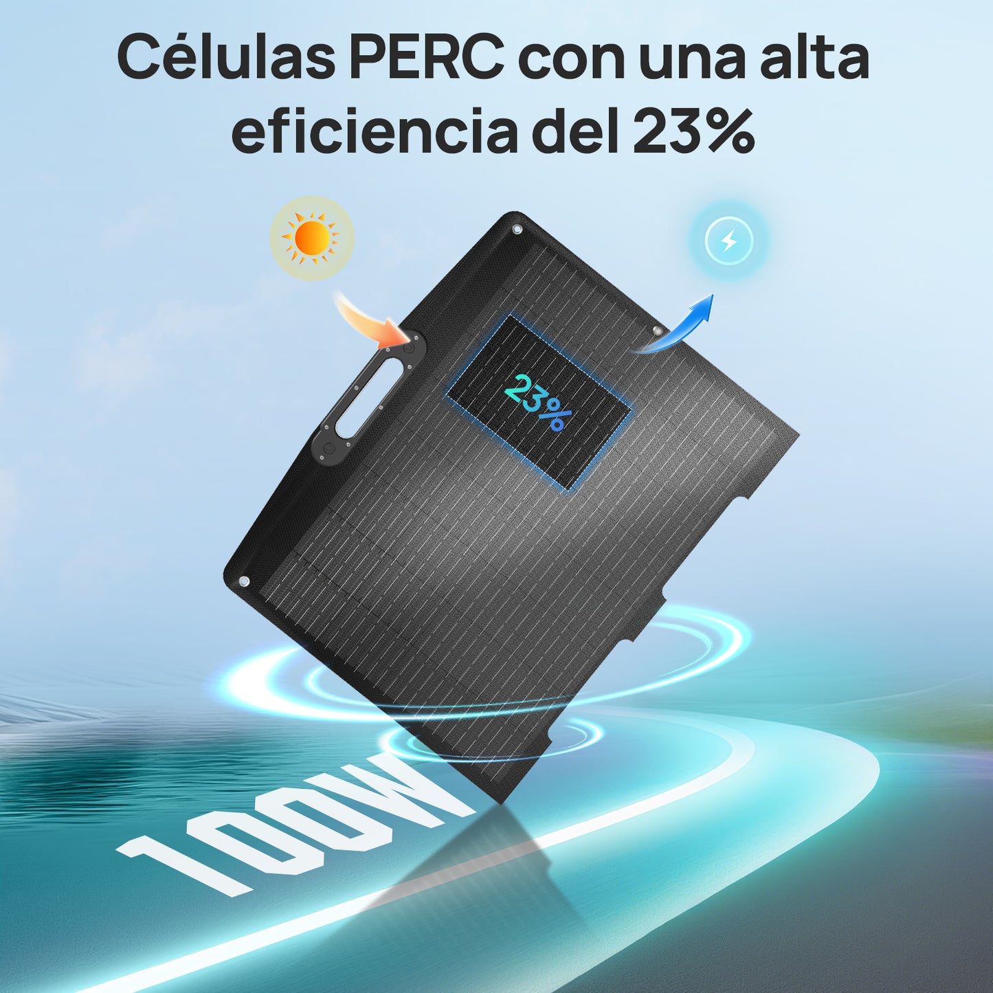 Pro. 100W 12V Maleta de panel solar plegable