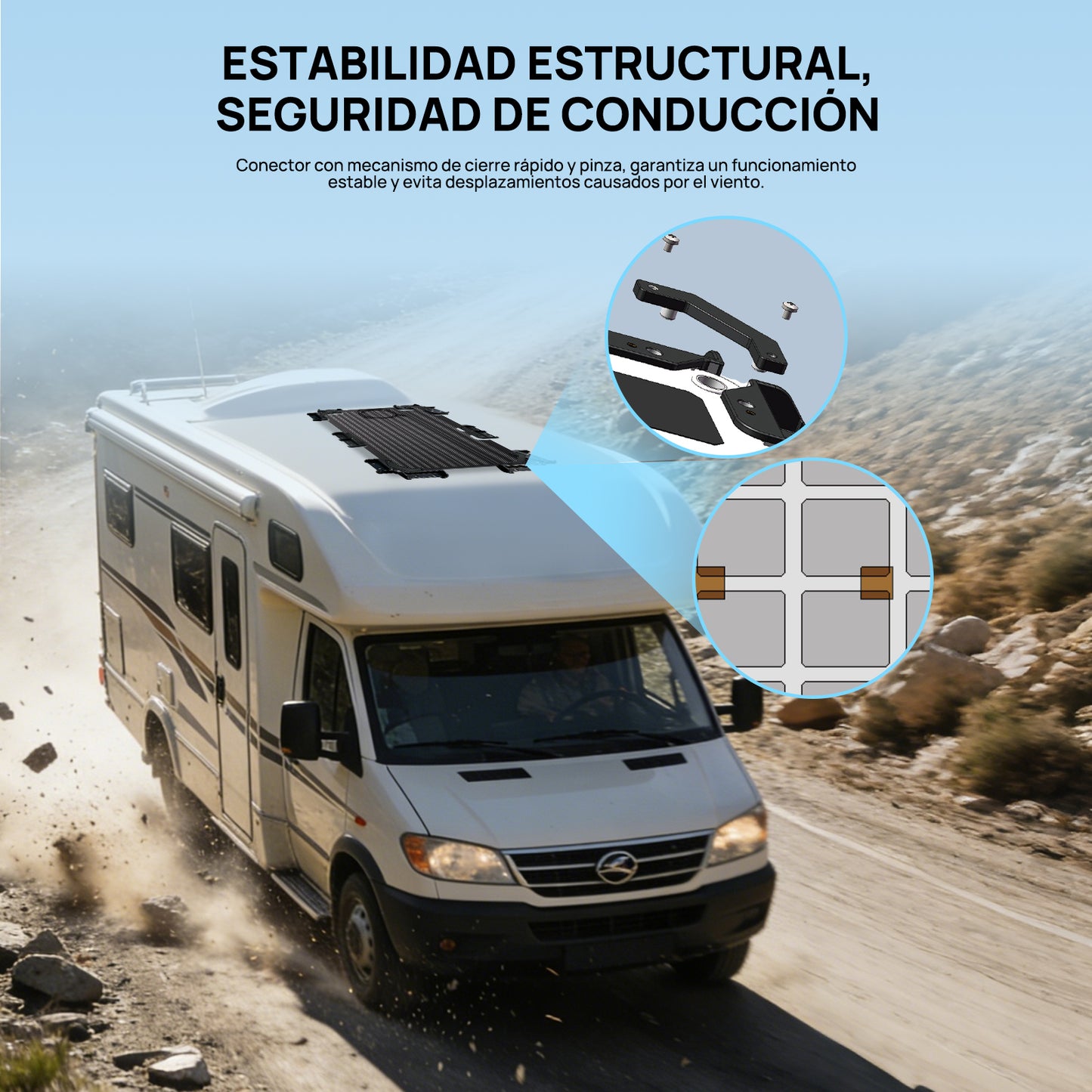 Soportes para paneles solares: incorporan un diseño suspendido y ventilado