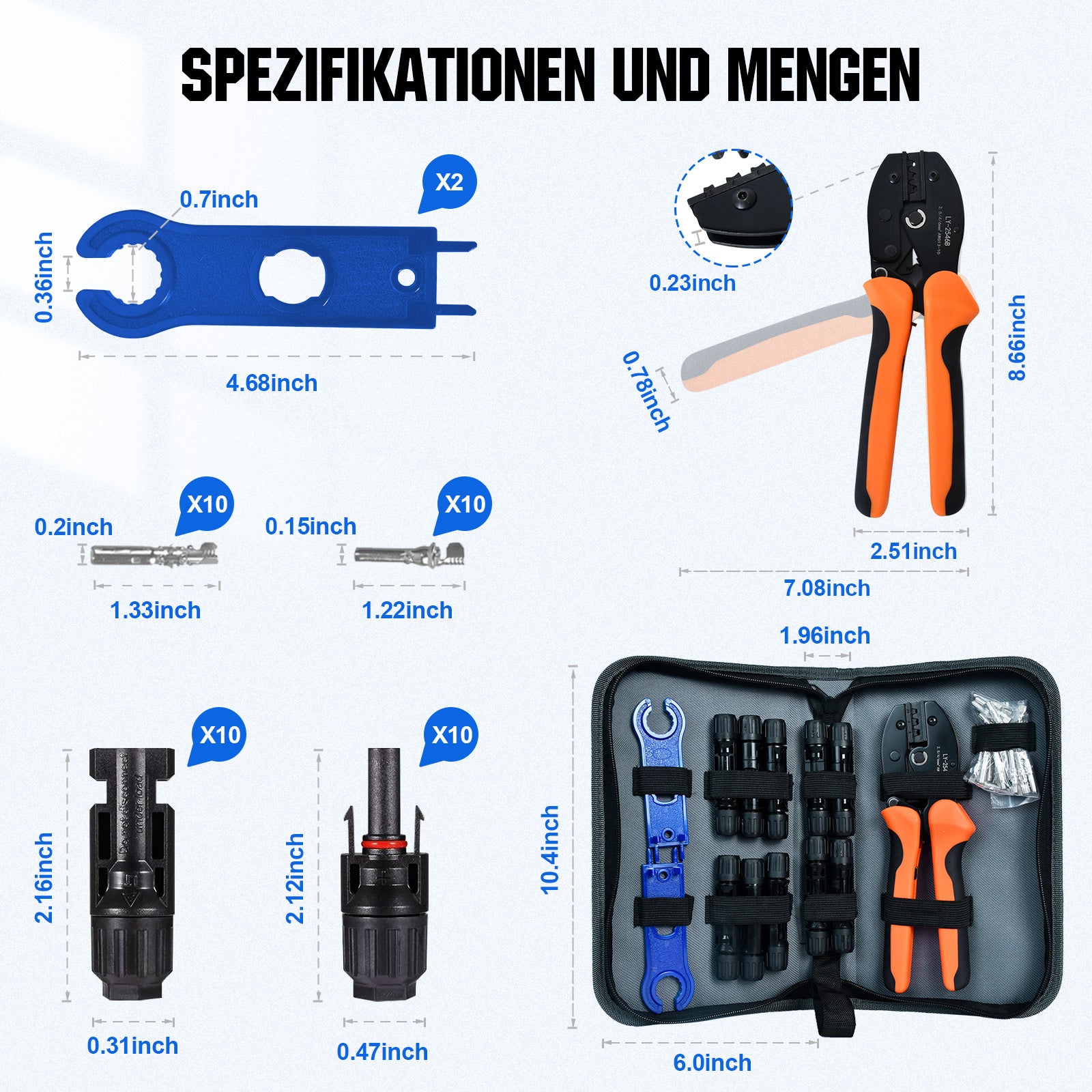 Kit de herramientas para engarzar paneles solares - Regulador de Carga - eco - worthy - es