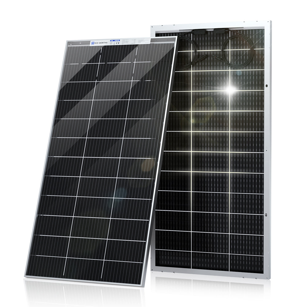 Kit ECO de 2 paneles solares y 1400Wh/día de 12V con inversor-cargador  senoidal de 1000w para uso diario