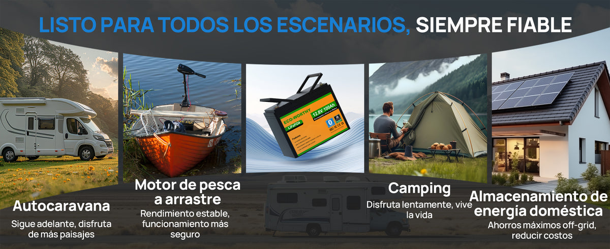 Batería Litio LiFePO4 12V 100Ah con Bluetooth - Batería Litio LiFePO4 12V - eco - worthy - es